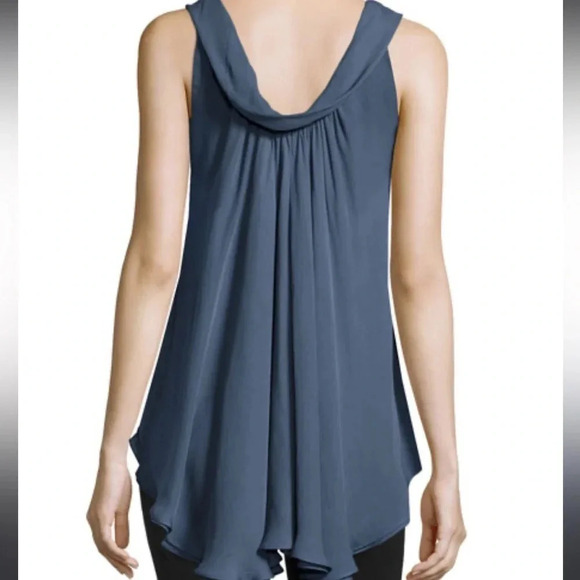L’Agence Christy Blue Slate Silk Sleevelss Top Cowl Style Neck Women Size XS - Picture 4 of 9
